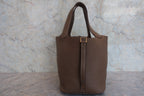 HERMES／エルメス ピコタンロックＭＭ トリヨンクレマンス エトゥープ Y刻印 ハンドバッグ 800040003