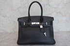 HERMES／エルメス バーキン30 トリヨンクレマンス ブラック □N刻印 ハンドバッグ 800030157