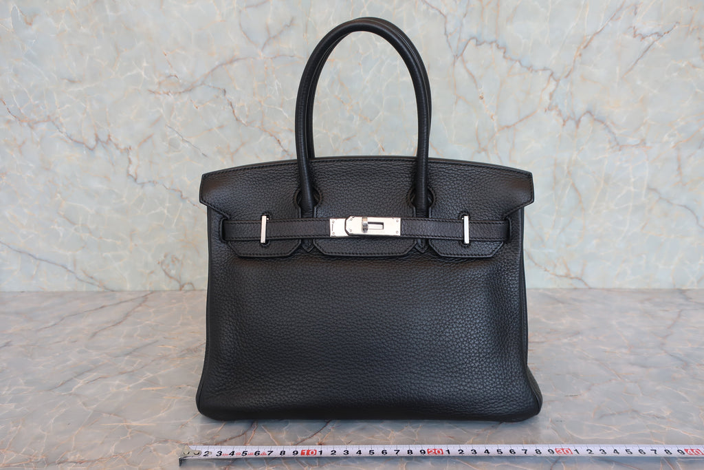 HERMES／エルメス バーキン30 トリヨンクレマンス ブラック □N刻印 ハンドバッグ 800030157