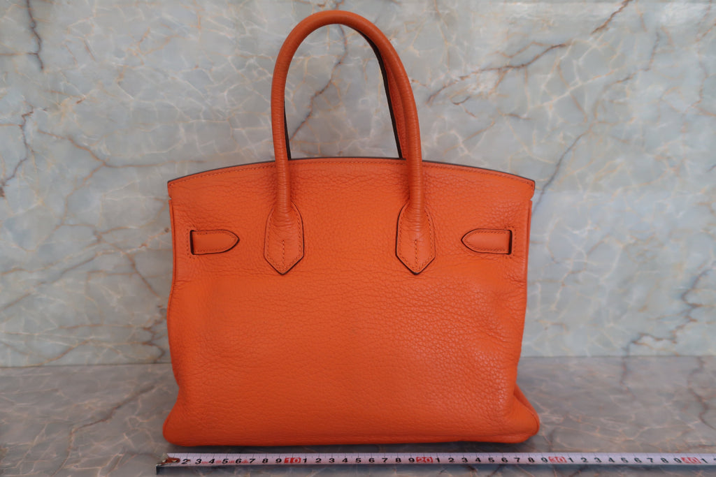 HERMES／エルメス バーキン30 トリヨンクレマンス オレンジ □M刻印 ハンドバッグ 700070276