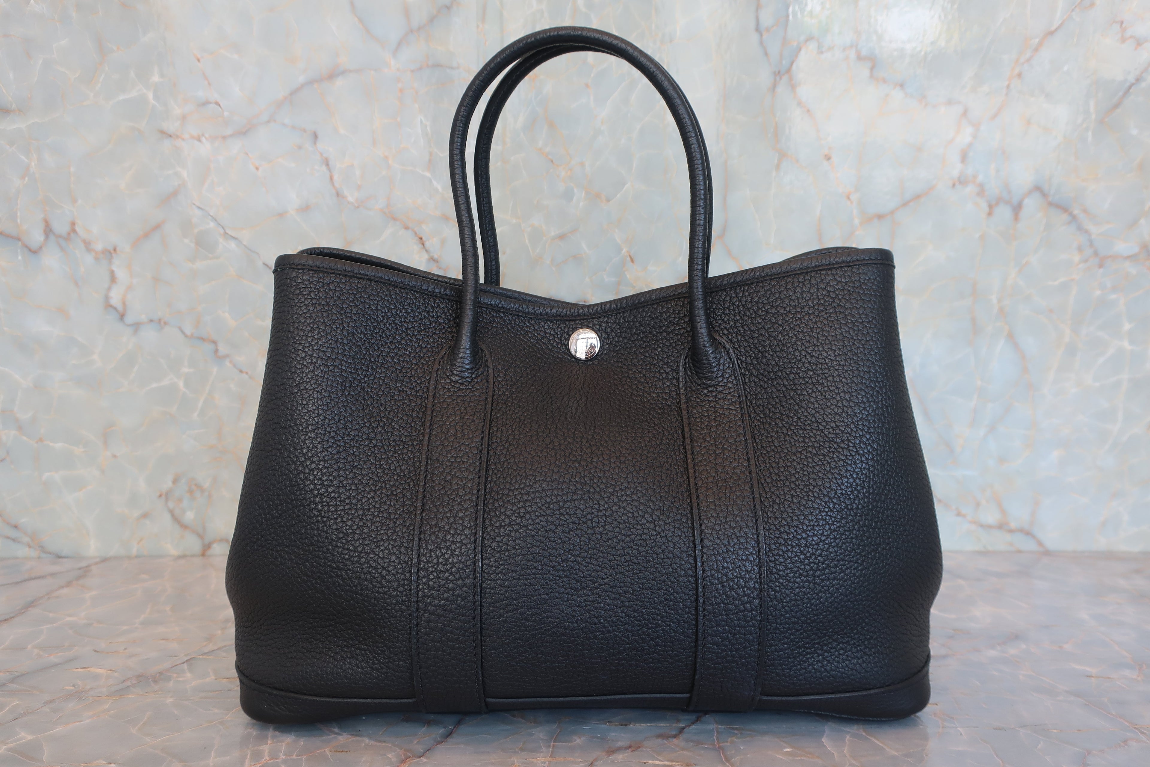 HERMES／エルメス ガーデンパーティＴＰＭ ネゴンダ ブラック □N刻印 トートバッグ 800040171