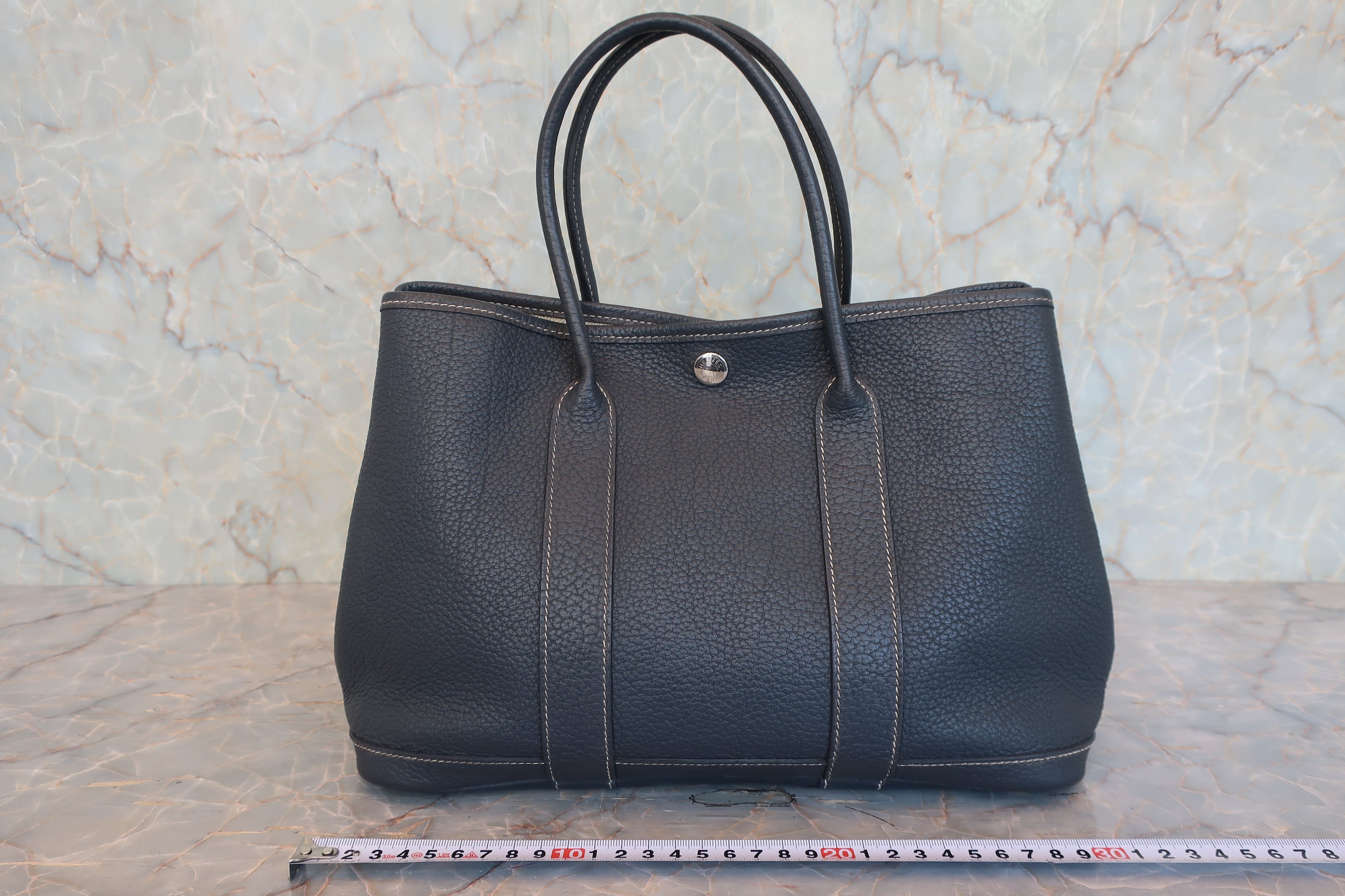 HERMES／エルメス ガーデンパーティＴＰＭ ネゴンダ グラファイト □K刻印 トートバッグ 800040172