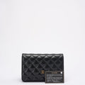 Chanel Black Quilted Caviar Leather Classic Wallet on Chain 2021