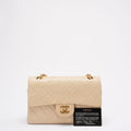 Chanel Vintage Beige Small Classic Double Flap Bag 1994