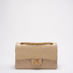 Chanel Vintage Beige Small Classic Double Flap Bag 1994