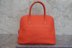 HERMES／エルメス ボリードリラックス35 ヴォーエプソン オレンジポピー T刻印 ハンドバッグ 800020055