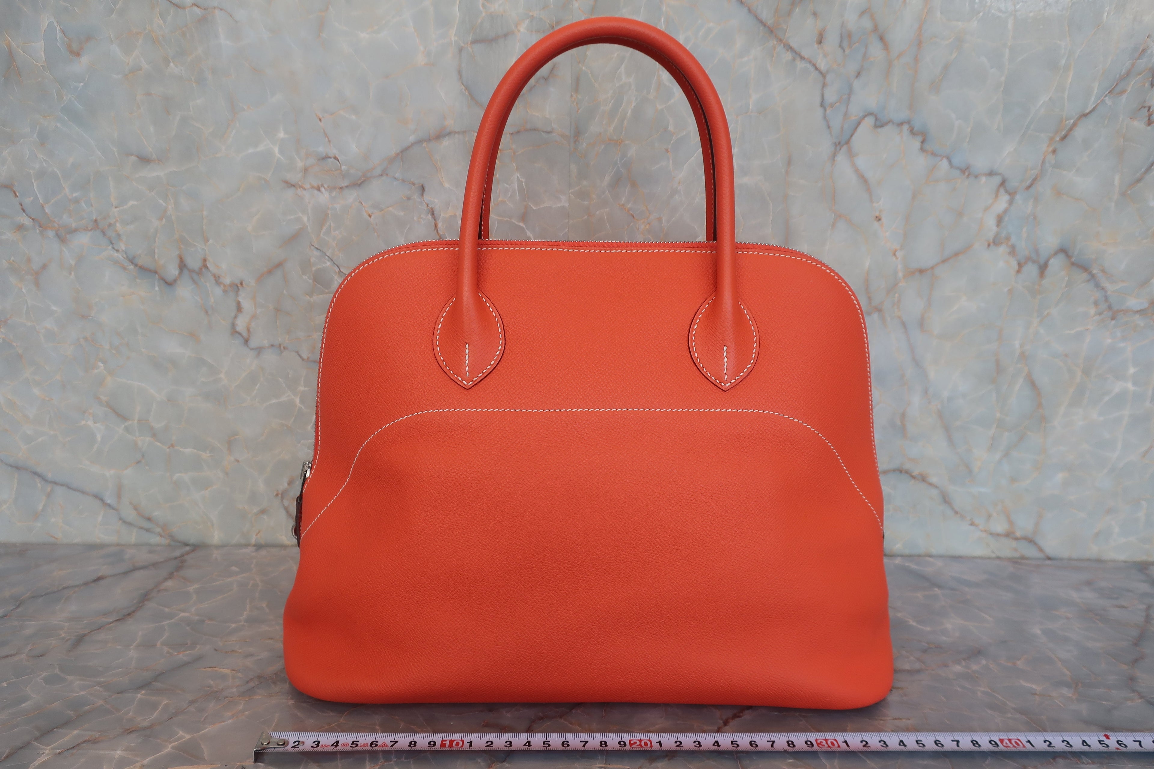 HERMES／エルメス ボリードリラックス35 ヴォーエプソン オレンジポピー T刻印 ハンドバッグ 800020055