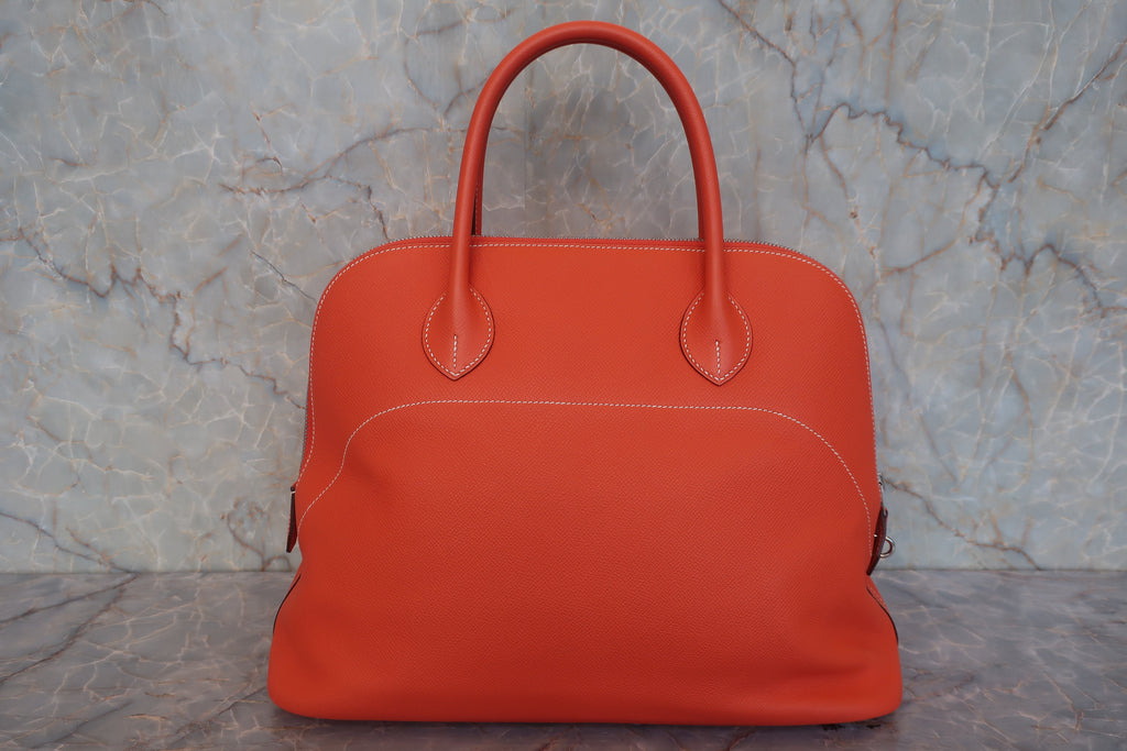 HERMES／エルメス ボリードリラックス35 ヴォーエプソン オレンジポピー T刻印 ハンドバッグ 800020055