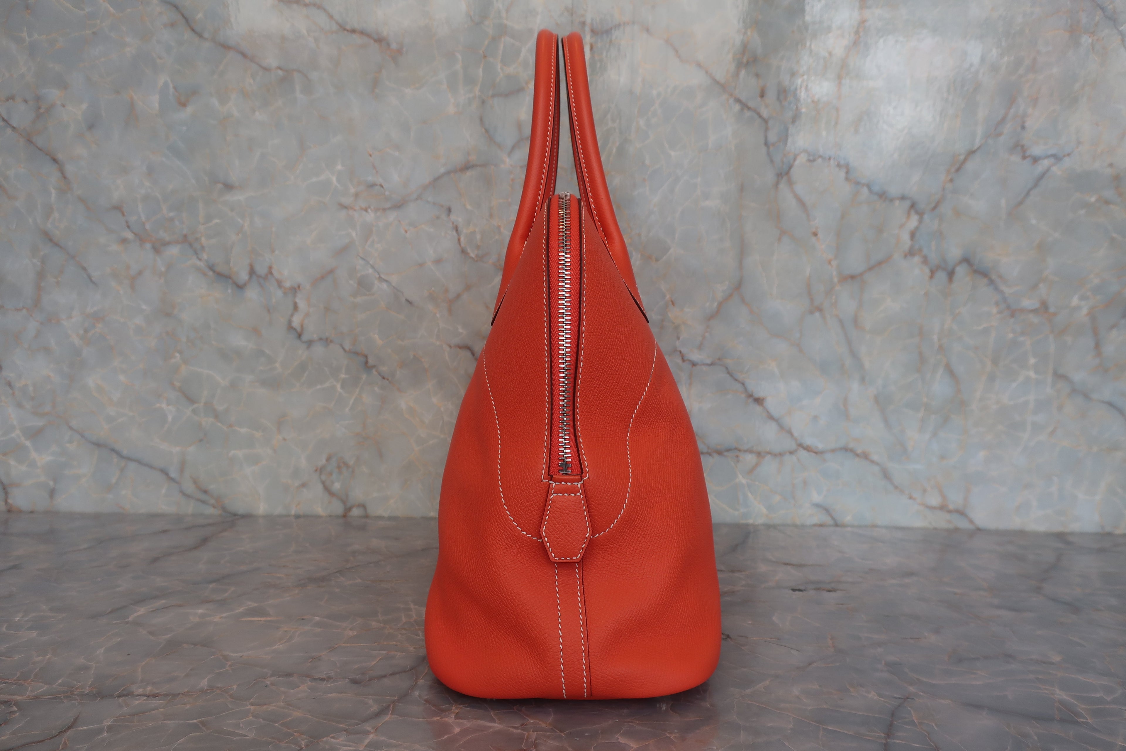 HERMES／エルメス ボリードリラックス35 ヴォーエプソン オレンジポピー T刻印 ハンドバッグ 800020055