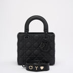 Christian Dior Lady Dior Small Matte Black Tonal Bag 2021
