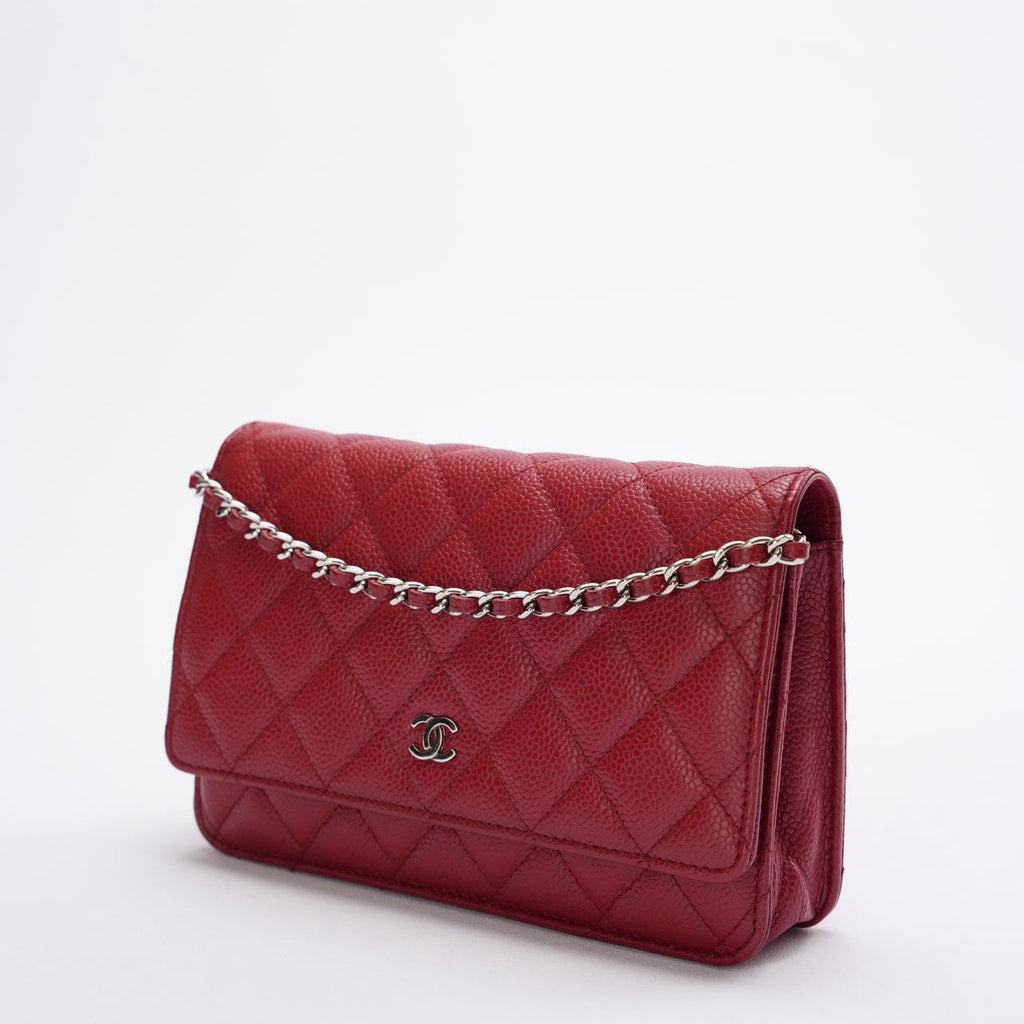Chanel Wallet on Chain( woc) Bag Red Caviar Leather