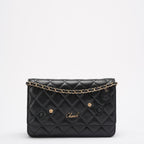 Chanel Wallet on Chain Black with Camélia Charms 2019