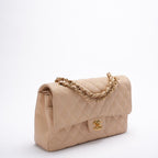 Chanel Classic Flap Bag Medium Beige Caviar Leather
