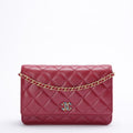 Chanel Wallet on Chain Red Enamel Buckle Classic Woc