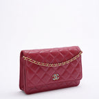 Chanel Wallet on Chain Red Enamel Buckle Classic Woc