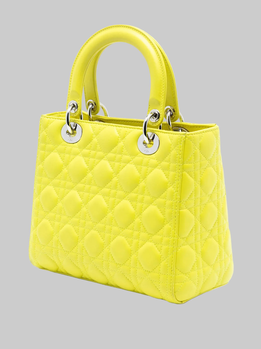 Dior Lady Dior Medium Lambskin Yellow 2013
