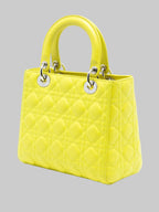 Dior Lady Dior Medium Lambskin Yellow 2013