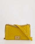 Chanel Le boy Medium in Lemon Yellow Bag with Gold Hardware