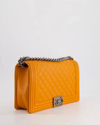 Chanel Medium Boy Bag Lamb Orange 2015