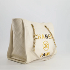 Chanel White Small Deauville Tote Calfskin 2020