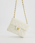 Chanel Vintage Mini Square Flap Caviar White 2004