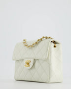 Chanel Vintage Mini Square Flap Caviar White 2004
