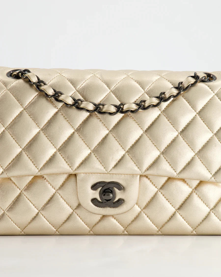 Chanel Classic Double Flap Medium Lamb Metallic Gold 2021