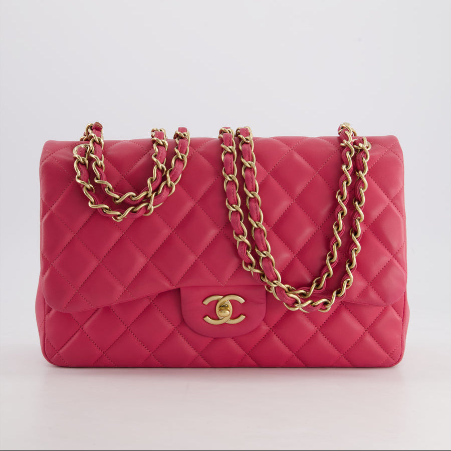 Chanel Classic Jumbo Double Flap Lamb Deep Pink 2013