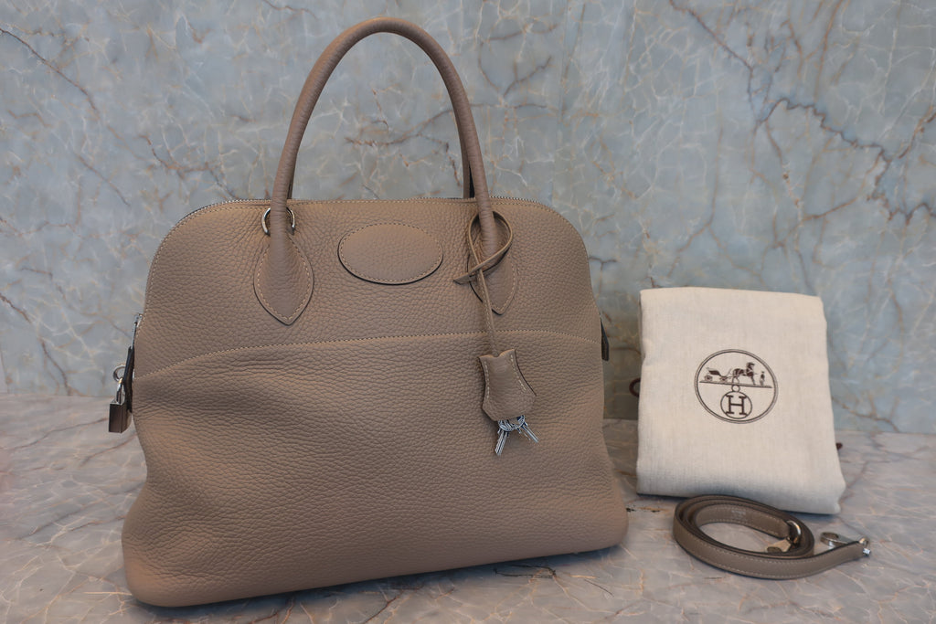 HERMES／エルメス ボリード35 トリヨンクレマンス トゥルティエールグレー T刻印 ショルダーバッグ 800020214