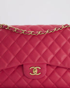 Chanel Classic Jumbo Double Flap Lamb Deep Pink 2013