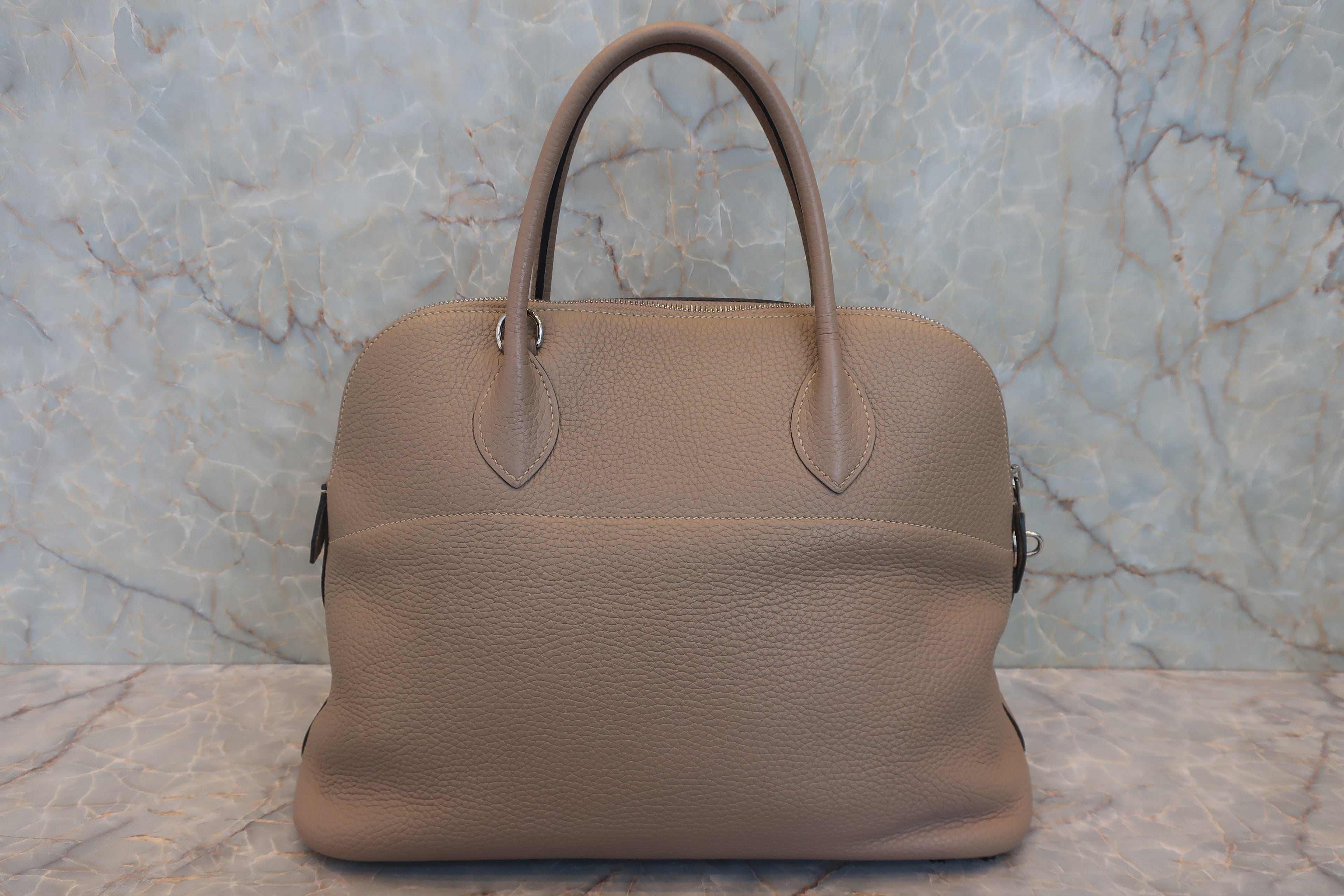 HERMES／エルメス ボリード35 トリヨンクレマンス トゥルティエールグレー T刻印 ショルダーバッグ 800020214