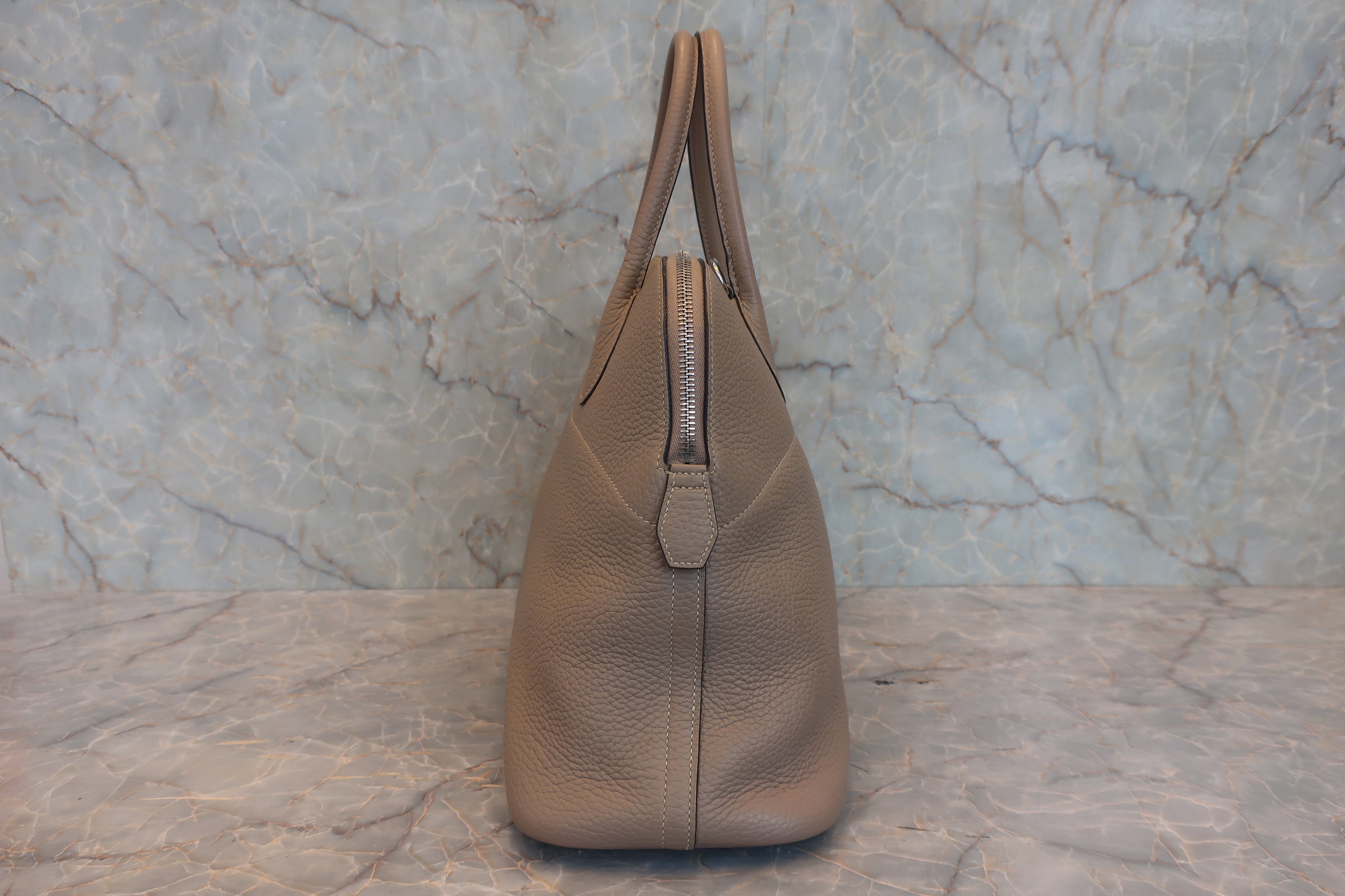 HERMES／エルメス ボリード35 トリヨンクレマンス トゥルティエールグレー T刻印 ショルダーバッグ 800020214