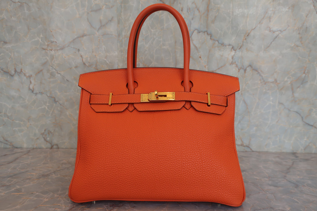 HERMES／エルメス バーキン30 トゴ オレンジ □H刻印 ハンドバッグ 800040148