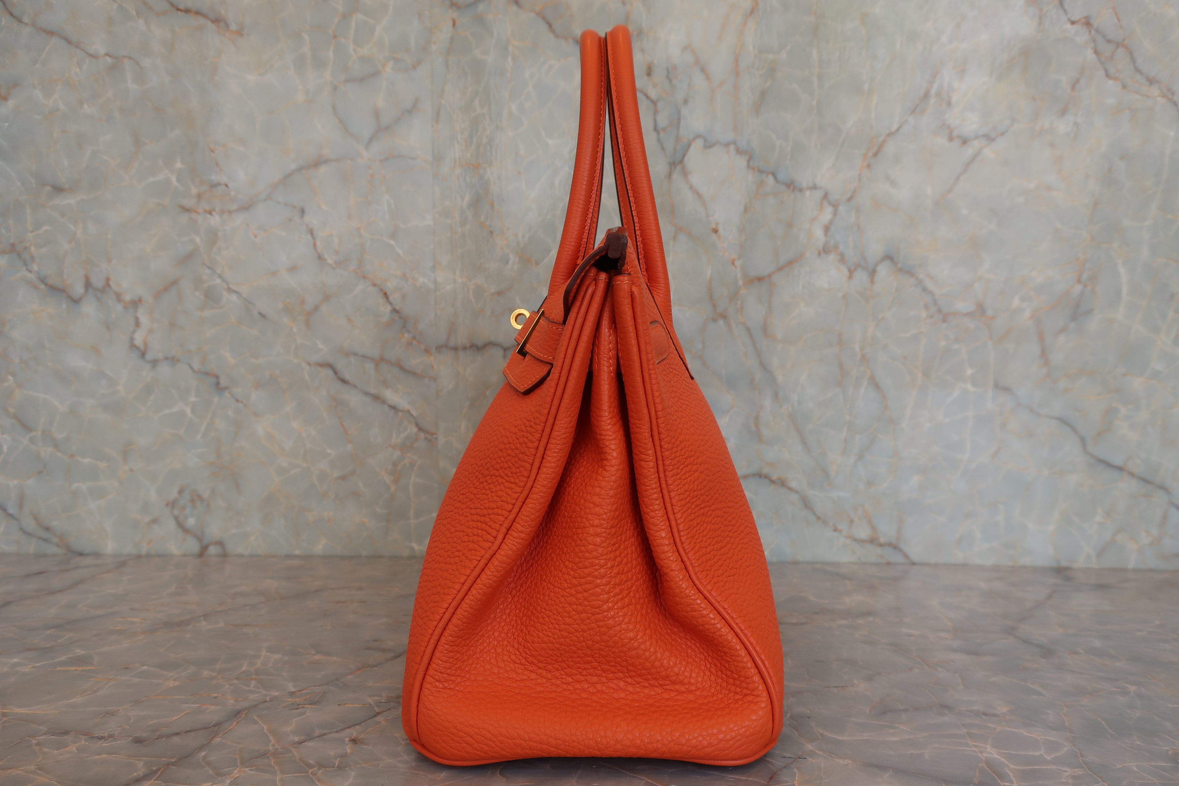 HERMES／エルメス バーキン30 トゴ オレンジ □H刻印 ハンドバッグ 800040148
