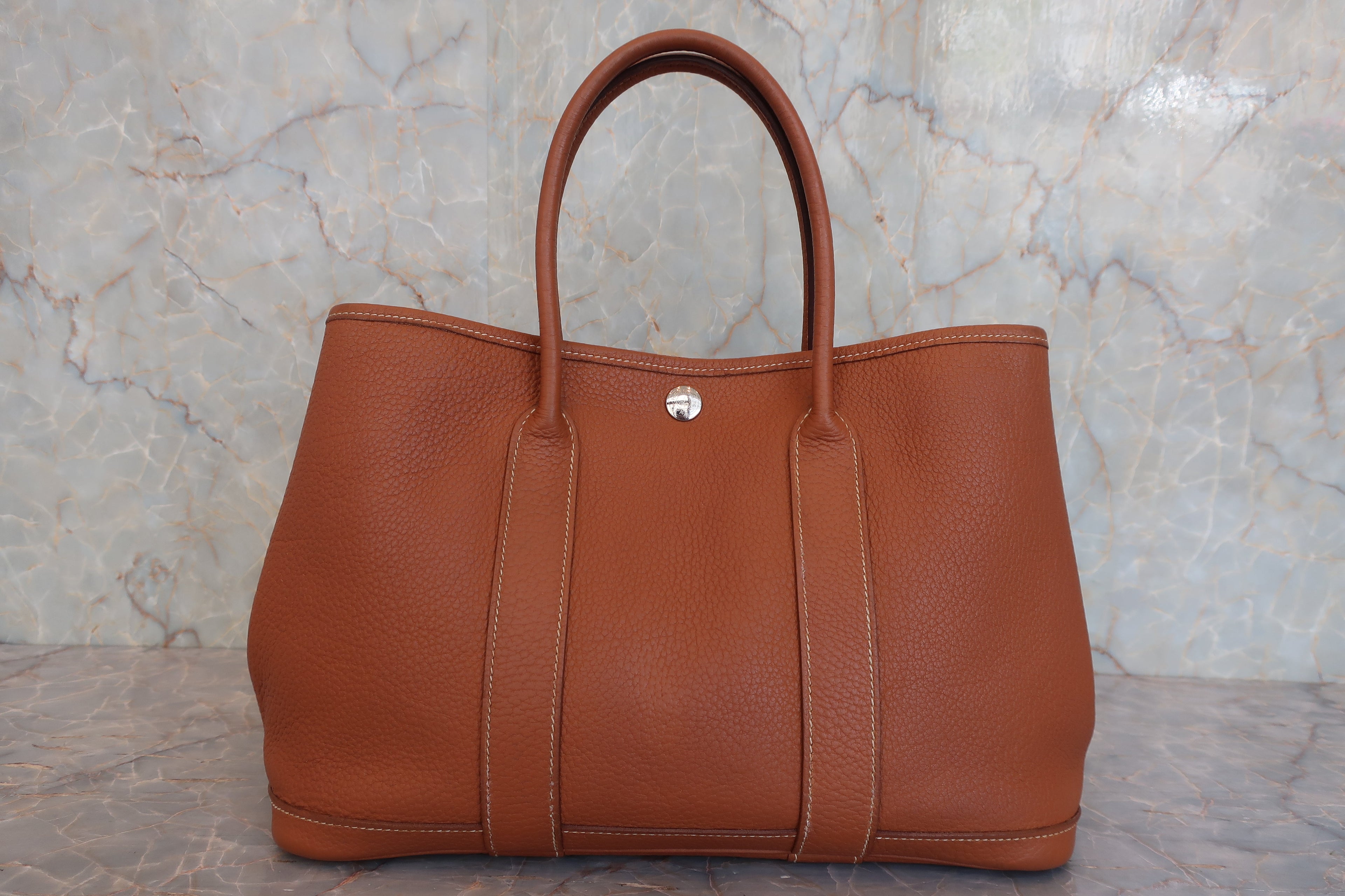 HERMES／エルメス ガーデンパーティＴＰＭ ネゴンダ ゴールド □K刻印 トートバッグ 800040173