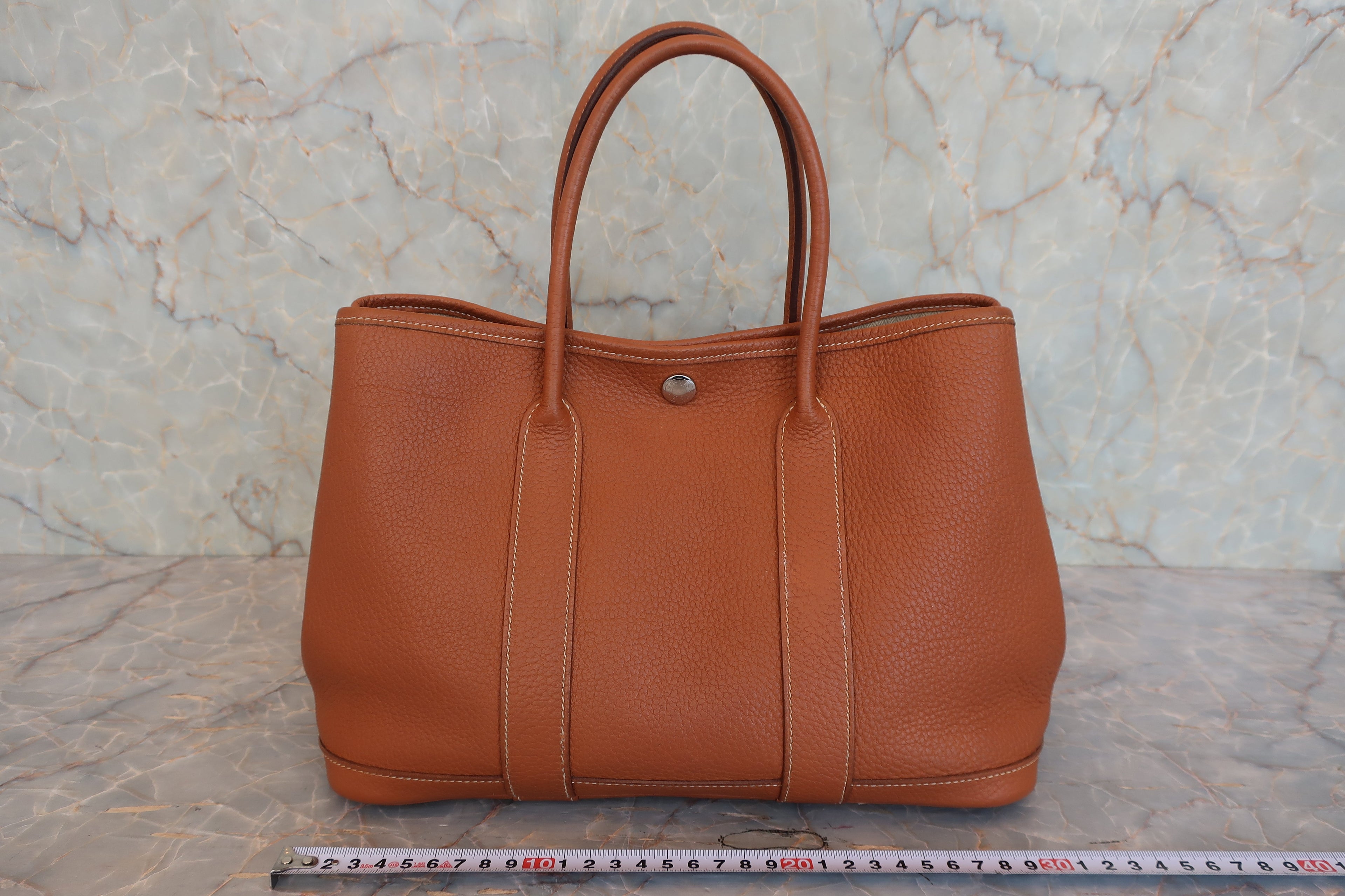 HERMES／エルメス ガーデンパーティＴＰＭ ネゴンダ ゴールド □K刻印 トートバッグ 800040173