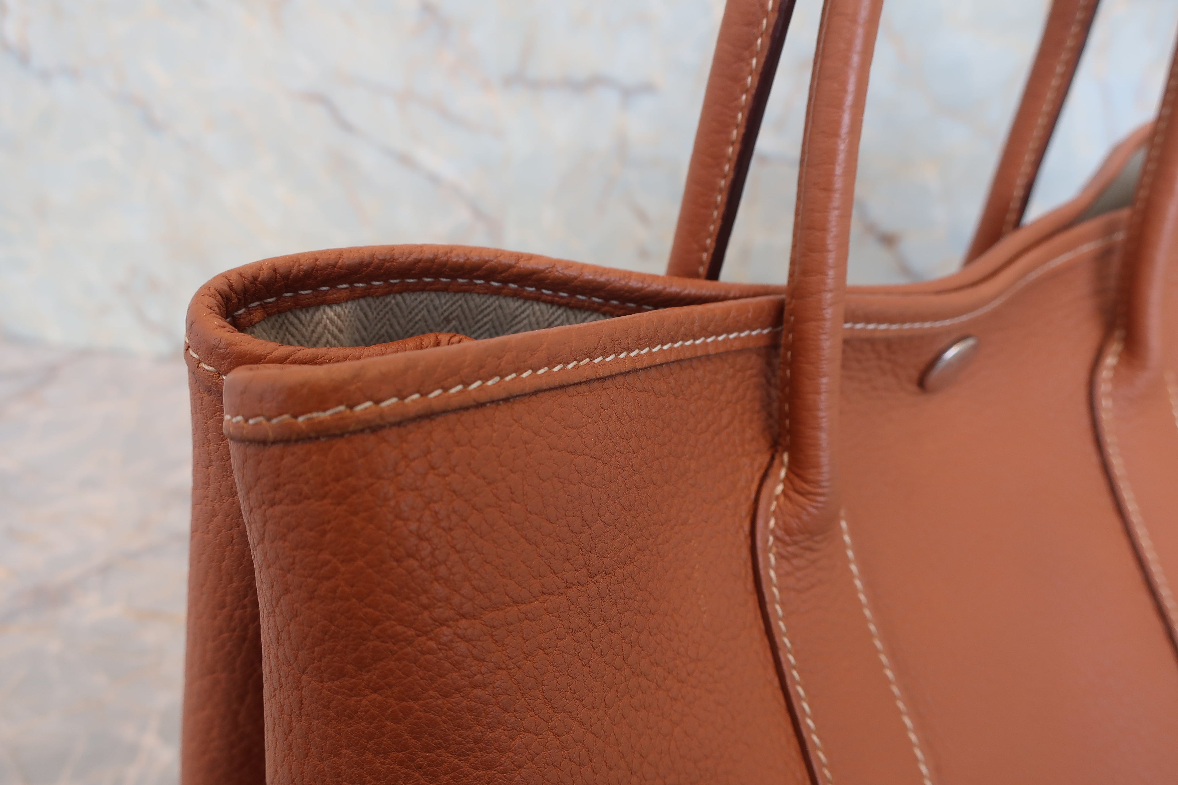 HERMES／エルメス ガーデンパーティＴＰＭ ネゴンダ ゴールド □K刻印 トートバッグ 800040173