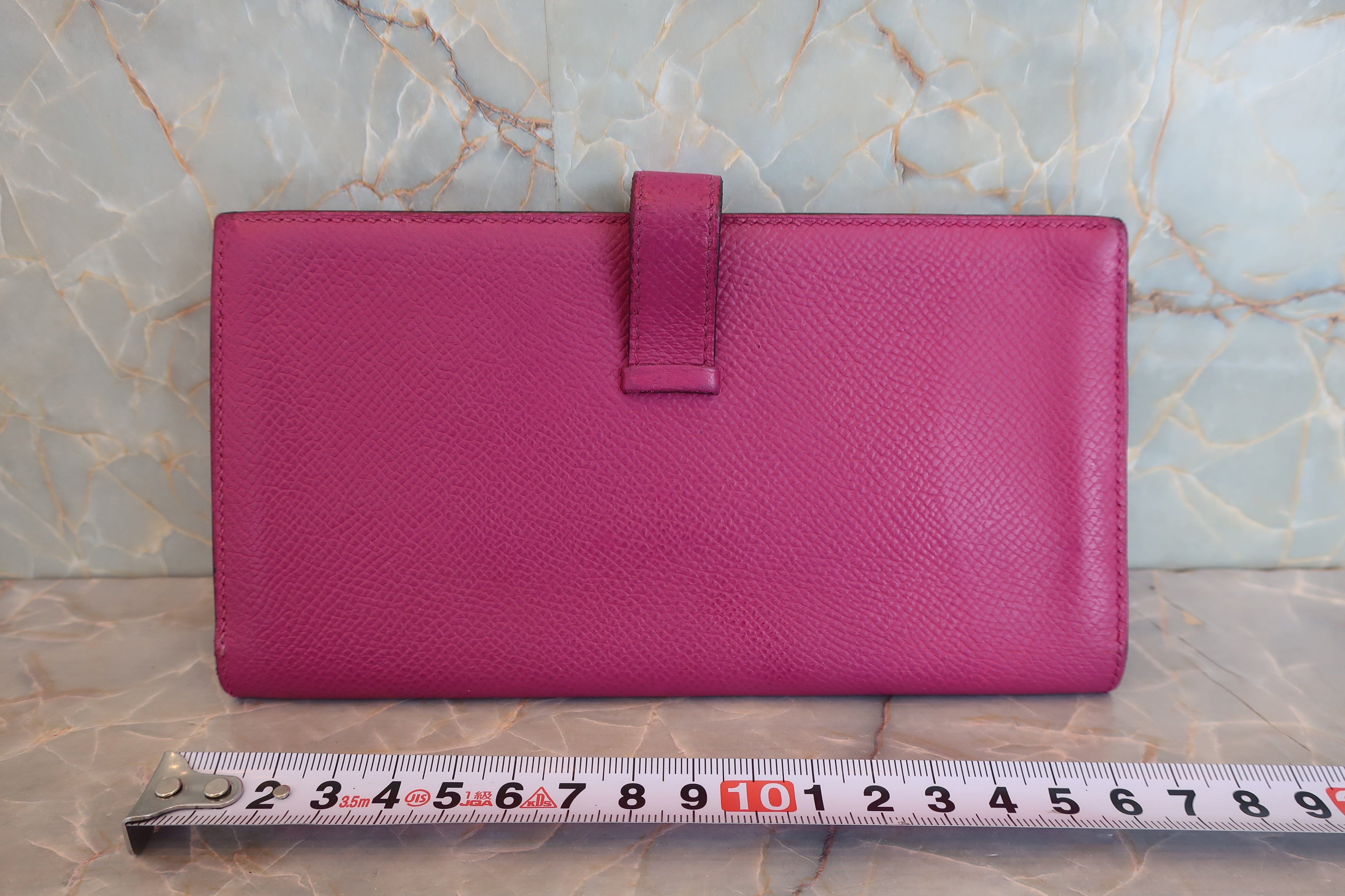 HERMES／エルメス ベアンスフレ ヴォーエプソン ローズパープル C刻印 財布 800020174
