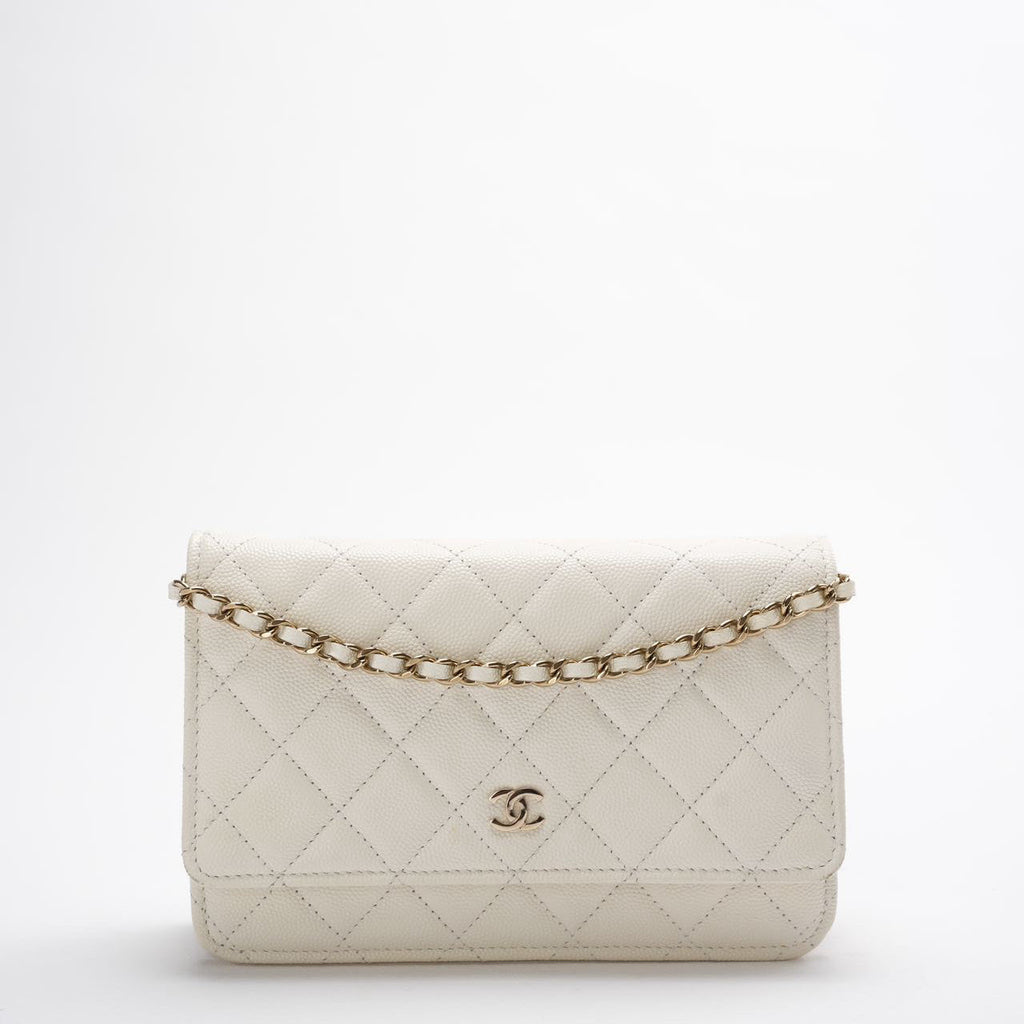 Chanel Wallet on Chain(woc) White Caviar Leather 2022