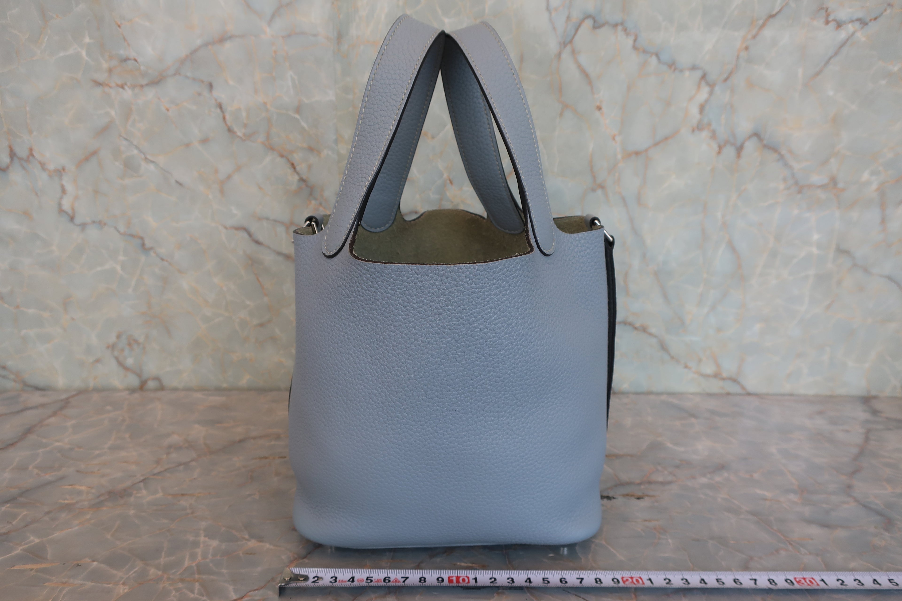 HERMES／エルメス ピコタンロックＰＭ トリヨンクレマンス ブルーラン □Q刻印 ハンドバッグ 800050017