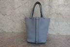 HERMES／エルメス ピコタンロックＰＭ トリヨンクレマンス ブルーラン □Q刻印 ハンドバッグ 800050017