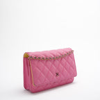 Chanel Classic Wallet on Chain (woc) Pink Yellow 2021