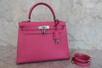 HERMES／エルメス ケリー28 シェーブル フューシャピンク □J刻印 ショルダーバッグ 800040161