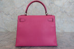 HERMES／エルメス ケリー28 シェーブル フューシャピンク □J刻印 ショルダーバッグ 800040161