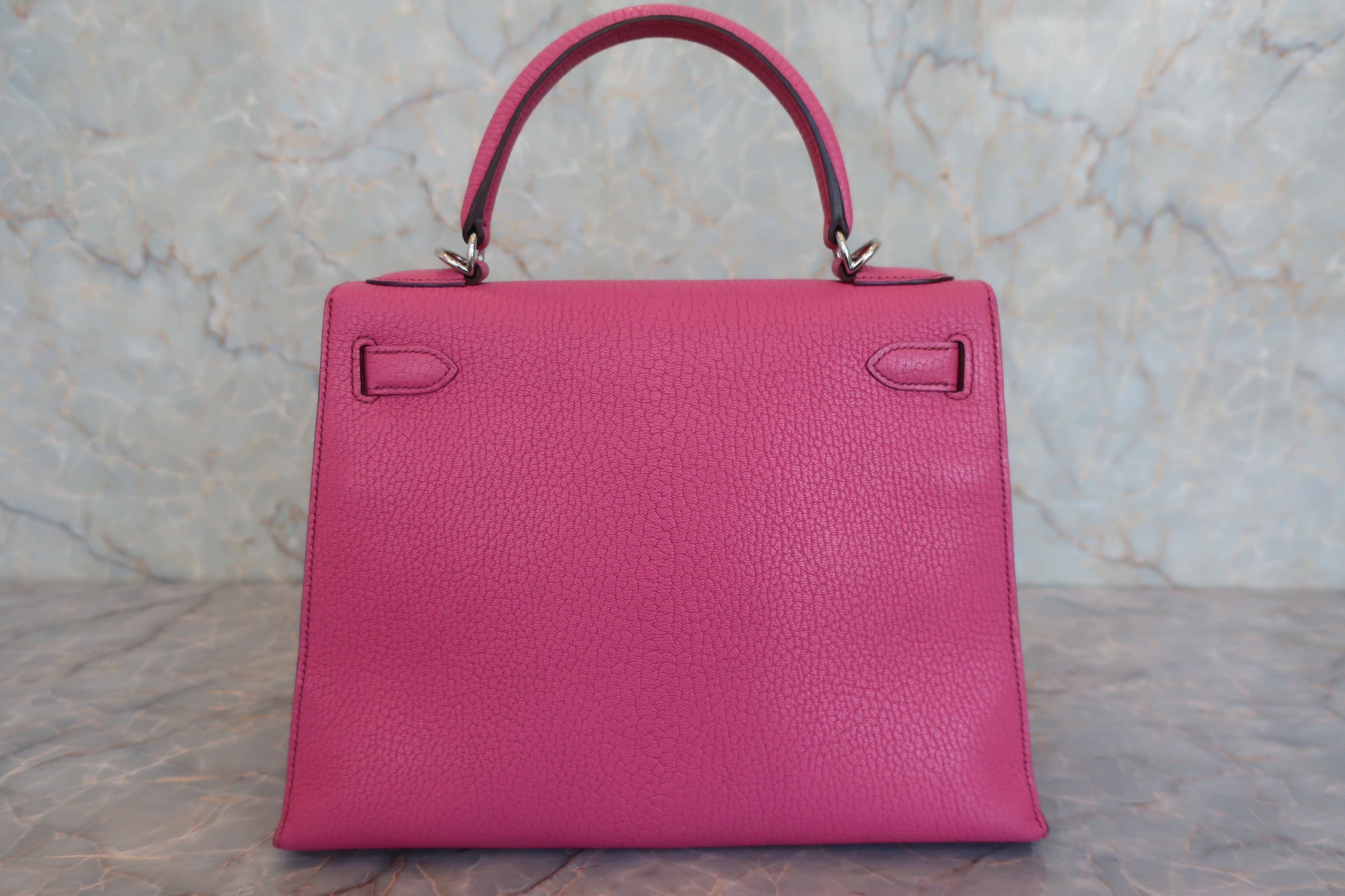 HERMES／エルメス ケリー28 シェーブル フューシャピンク □J刻印 ショルダーバッグ 800040161
