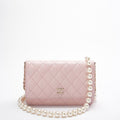 Chanel Wallet on Chain (WOC) Barbie Pink with Pearl Strap