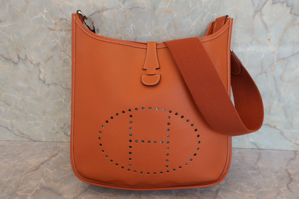 HERMES／エルメス エブリン2ＰＭ ヴォーエプソン コニャック □I刻印 ショルダーバッグ 800030119