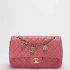 Chanel Classic Medium Flap Bag Valentine’s Edition in Pink Lambskin with Gold Hardware
