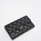 Chanel Black Caviar Classic Long Flap Wallet