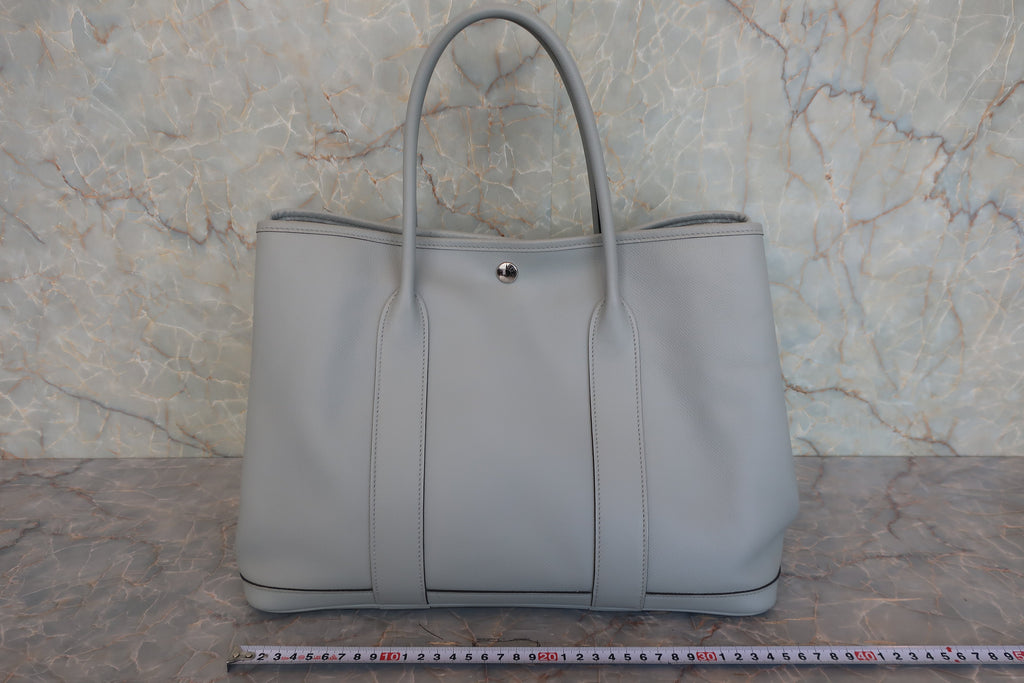 HERMES／エルメス ガーデンパーティPM ヴォーエプソン ブルーペール A刻印 トートバッグ 800020162
